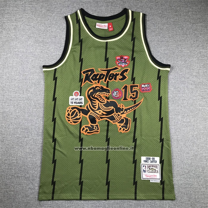Maglia Toronto Raptors Vince Carter #15 Mitchell & Ness 1998-99 Verde